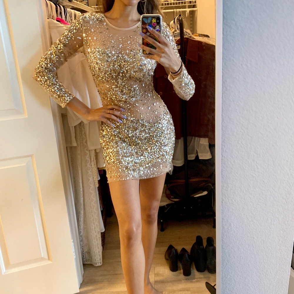 Jovani Crystal Embellished Dress